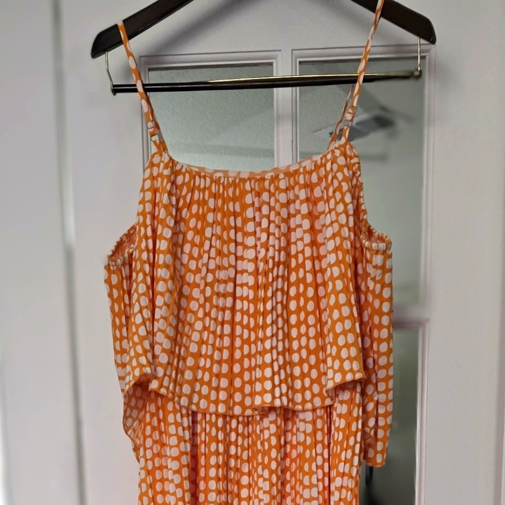 Orange and White Maxi Dress